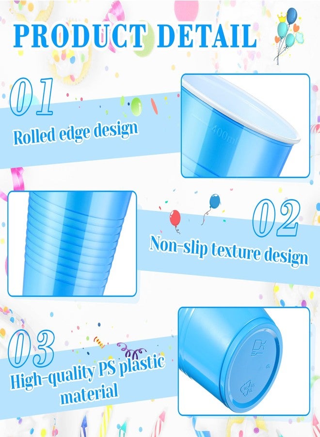 Afarnook 150 Pcs 12oz Plastic Cups Bulk Blue Disposable Party Cups Supplies for Birthday Wedding Graduation Halloween Thanksgiving Christmas Festival Family Gatherings Celebrations - Image 3